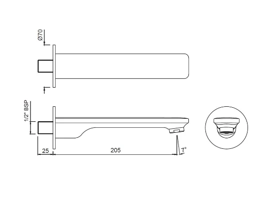 Jaquar Laguna Chrome Bath Spout - Elegant Wall Mounted Tap for Modern Bathrooms 4 Jaquar Laguna Chrome Bath Spout - Elegant Wall Mounted Tap for Modern Bathrooms - Image 2
