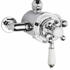 Bayswater Grand Rigid Riser Shower Kit - White & Chrome | Traditional Shower Valve -Bathroom Sales Shop bays191 2
