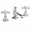 Bayswater 3 Hole Hex Basin Mixer Taps - White/Chrome | Traditional Style Taps -Bathroom Sales Shop bayt107