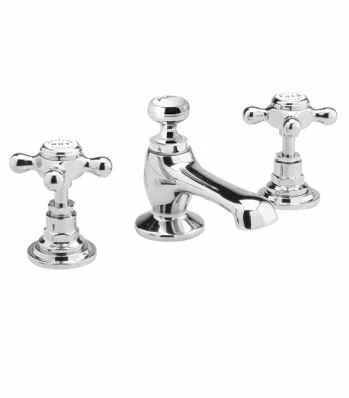 Bayswater 3 Hole Hex Basin Mixer Taps - White/Chrome | Traditional Style Taps 3 Bayswater 3 Hole Hex Basin Mixer Taps - White/Chrome | Traditional Style Taps