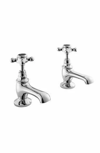Bayswater Crosshead Hex Basin Pillar Taps - Black/Chrome | Traditional Bathroom Taps 3 Bayswater Crosshead Hex Basin Pillar Taps - Black/Chrome | Traditional Bathroom Taps