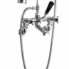 Bayswater Hex Wall Mounted Bath Shower Mixer - Black/Chrome | Traditional Taps -Bathroom Sales Shop bayt150