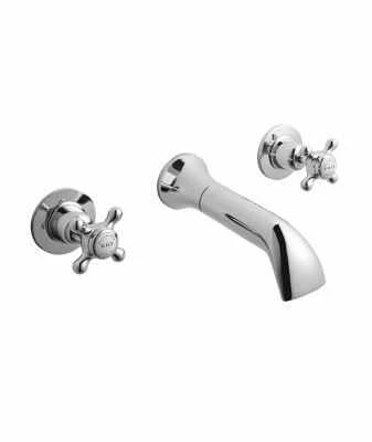 Bayswater 3 Hole Dome Bath Mixer Taps - White/Chrome | Traditional Style | High-Quality Finish 3 Bayswater 3 Hole Dome Bath Mixer Taps - White/Chrome | Traditional Style | High-Quality Finish