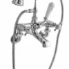 Bayswater Dome Wall Mounted Bath Shower Mixer - White/Chrome | Traditional Taps -Bathroom Sales Shop bayt210