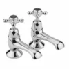 Bayswater Crosshead Dome Bath Pillar Taps - Black/Chrome | Traditional Style Taps 1 Bayswater Crosshead Dome Bath Pillar Taps - Black/Chrome | Traditional Style Taps -Bathroom Sales Shop bayt242