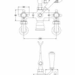 Bayswater Dome Wall Mounted Bath Shower Mixer - White/Chrome | Traditional Taps -Bathroom Sales Shop bayt250 tech 1