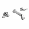 Bayswater 3 Hole Lever Dome Bath Mixer Taps - White/Chrome | Traditional Style Bath Taps 2 Bayswater 3 Hole Lever Dome Bath Mixer Taps - White/Chrome | Traditional Style Bath Taps -Bathroom Sales Shop bayt309