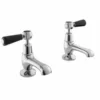 Bayswater Lever Dome Basin Pillar Taps - Black/Chrome | Modern Bathroom Taps -Bathroom Sales Shop bayt341
