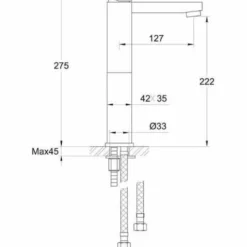 Sagittarius Blade Extended Monobloc Basin Mixer Tap With Waste - Modern Design -Bathroom Sales Shop bl 109 c tech