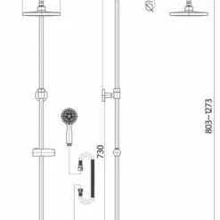 Kate Matt Black Round Dual Head Shower Kit - Modern Rigid Riser Shower Valve Set -Bathroom Sales Shop black spec