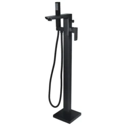 Buff Matt Black Floor Standing Bath/Shower Mixer - Stylish & Modern Bathroom Tap