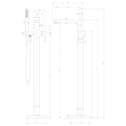 Buff Matt Black Floor Standing Bath/Shower Mixer - Stylish & Modern Bathroom Tap -Bathroom Sales Shop buff floorstanding bath shower mixer tech 1