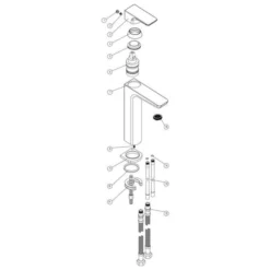 Buff Mono Tall Basin Tap - Matt Black | Modern Bathroom Tap | High-Quality Finish -Bathroom Sales Shop buff tall basin mixer parts 1