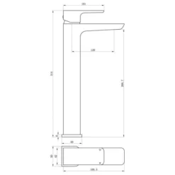 Buff Mono Tall Basin Tap - Matt Black | Modern Bathroom Tap | High-Quality Finish -Bathroom Sales Shop buff tall basin mixer tech 1