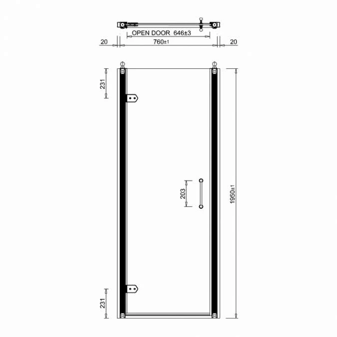 800mm Traditional Hinged Shower Door - Burlington C20 | Premium Shower Enclosure 4 800mm Traditional Hinged Shower Door - Burlington C20 | Premium Shower Enclosure - Image 2