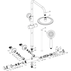 Supreme Brushed Brass Dual Head Bar Mixer Shower Rigid Riser Kit - Premium Showering Solution -Bathroom Sales Shop cool touch brass shower parts