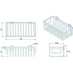 Croydex Premium Slimline Shower Caddy | Rust-Free Bathroom Organiser | 80 x 250 x 120mm -Bathroom Sales Shop d4248e7a2942302e990300f223879cab 1