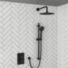 Black Dual Concealed Shower Kit with Valves, Hand Set, Fixed Head & Arm - The White Space -Bathroom Sales Shop dc2b kit 1