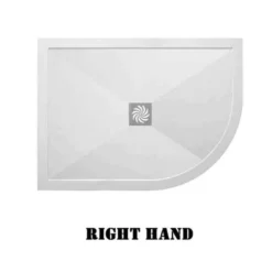 Ultra-Slim 1000mm x 800mm Right Hand Offset Quadrant Shower Tray with Waste -Bathroom Sales Shop designer offset quad rh
