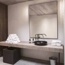 Docklands 500 X 800 Brushed Brass Rectangular Mirror | Origins Living | Bathroom & Standard Mirror 7 Docklands 500 X 800 Brushed Brass Rectangular Mirror | Origins Living | Bathroom & Standard Mirror -Bathroom Sales Shop docklands mirror black frame lifestyle