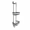 Roman Matt Black Double Hook Over Shower Basket With Hooks - RSB01B | Stylish Bathroom Organizer -Bathroom Sales Shop double hanging shower basket with hooks in matt black