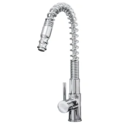 Durham Chrome Pull Out Spray Single Lever Spring Kitchen Sink Mixer Tap - Modern Design & Easy Installation