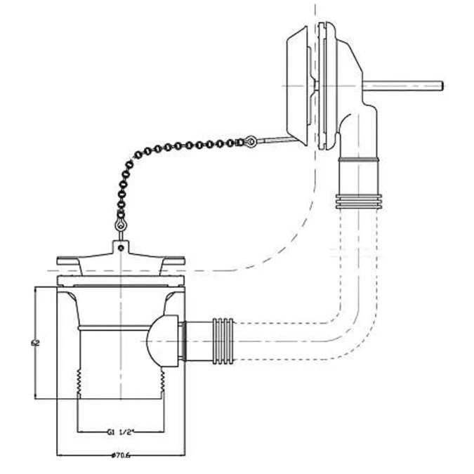 Hudson Reed Chrome Retainer Bath Waste with Metal Plug & Ball Chain | Durable Bathroom Plumbing Solution 5 Hudson Reed Chrome Retainer Bath Waste with Metal Plug & Ball Chain | Durable Bathroom Plumbing Solution - Image 3