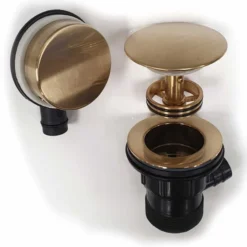 Easyclean Sprung Plug Bath Waste - Brushed Brass - Nuie | Premium Bathroom Plumbing