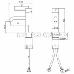 Sagittarius Ergo Monobloc Basin Mixer Tap With Sprung Waste - Chrome Finish -Bathroom Sales Shop el 106 c tech