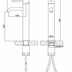 Sagittarius Ergo Extended Monobloc Basin Mixer Tap with Pop-up Waste - Modern Bathroom Tap -Bathroom Sales Shop el 109 c tech