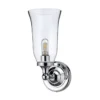 Burlington ELBL14 LED Bathroom Round Wall Light with Chrome Base & Clear Glass Vase Shade