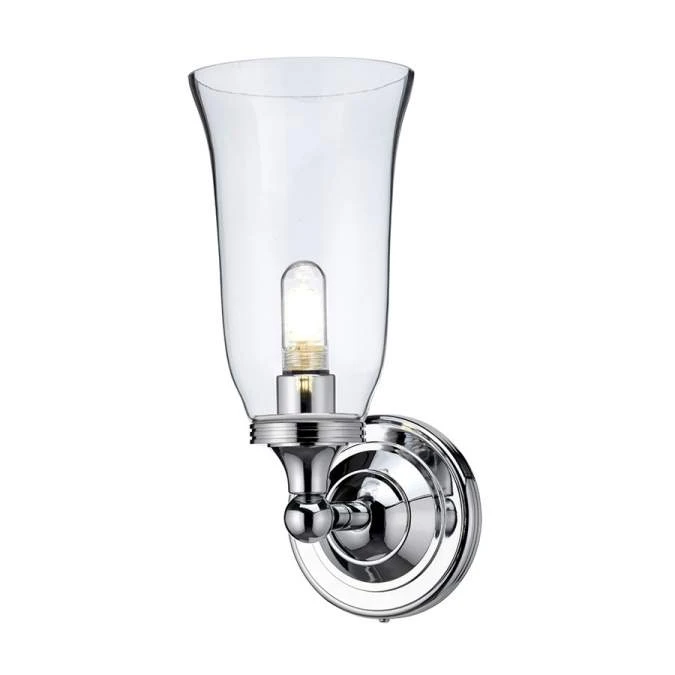 Burlington ELBL14 LED Bathroom Round Wall Light with Chrome Base & Clear Glass Vase Shade 4 Burlington ELBL14 LED Bathroom Round Wall Light with Chrome Base & Clear Glass Vase Shade - Image 2