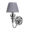 Burlington LED Bathroom Ornate Wall Light - Chrome Base & Silver Chiffon Shade | ELBL25 -Bathroom Sales Shop el bl25 off w900 h900