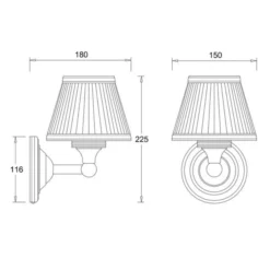 Burlington ELBL12 LED Round Bathroom Wall Light with Chrome Base & White Fine Pleated Shade -Bathroom Sales Shop elbl12