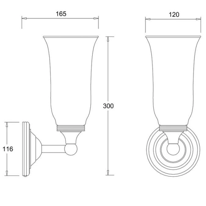 Burlington ELBL14 LED Bathroom Round Wall Light with Chrome Base & Clear Glass Vase Shade 5 Burlington ELBL14 LED Bathroom Round Wall Light with Chrome Base & Clear Glass Vase Shade - Image 3
