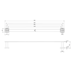 Villeroy & Boch Elements Striking Towel Rail 645mm - Matt Black | Premium Bathroom Accessory -Bathroom Sales Shop elements striking towel rail tech 2