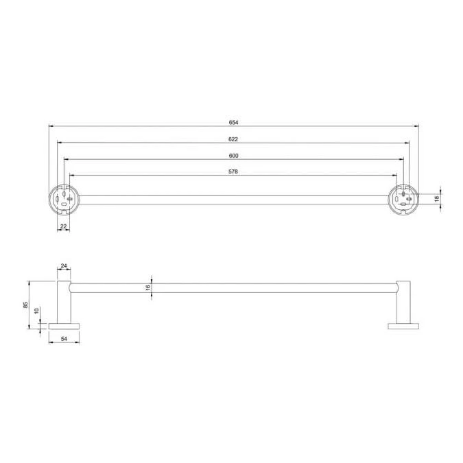 Villeroy & Boch Elements Tender Towel Rail 654mm - Chrome | Premium Bathroom Accessory 3 Villeroy & Boch Elements Tender Towel Rail 654mm - Chrome | Premium Bathroom Accessory - Image 2