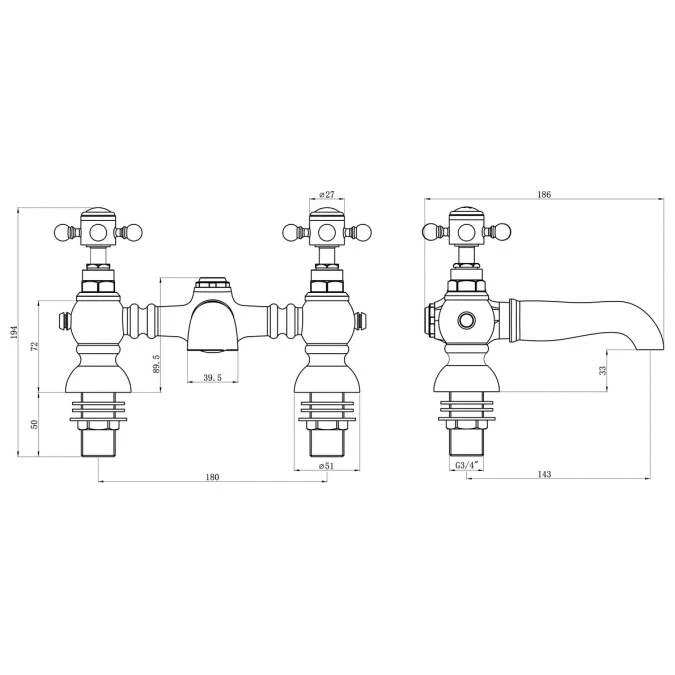 Elizabeth Bath Filler | Premium Bath Taps | Modern Bathroom Taps 5 Elizabeth Bath Filler | Premium Bath Taps | Modern Bathroom Taps - Image 3