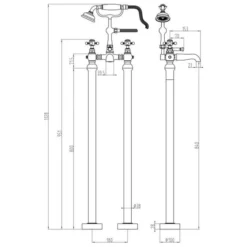 Elizabeth Floor Standing Bath/Shower Mixer with Shower Kit - Chrome Finish -Bathroom Sales Shop elizabeth floorstanding bath shower mixer tech