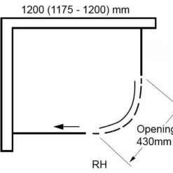Pure Ebony Black Glass Offset Quadrant Shower Enclosure - 1200 x 900mm -Bathroom Sales Shop fb 1651 sphere 1200x900 rh quad 1