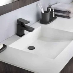 Francis Pegler Manta Matt Black Mini Monobloc Basin Mixer Tap - Stylish & Compact -Bathroom Sales Shop fp website crops manta black 1