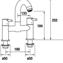 Francis Pegler Visio Bath Filler Tap Swivel Spout - Modern Bathroom Tap -Bathroom Sales Shop francis pegler visio bath filler tap 1