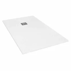 Giorgio2 Cut-To-Size White Slate Effect Shower Tray - 1900 x 700mm | Premium Showering Solution