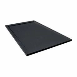 Giorgio Lux Graphite Slate Effect Shower Tray - 900x900mm - Concealed Waste - Modern Rectangle Shower Tray -Bathroom Sales Shop giorgio lux black slate 2 1