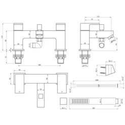 Havanna Bath/Shower Mixer with Bracket - Chrome Finish - Modern Bathroom Tap -Bathroom Sales Shop havana bath shower mixer tech