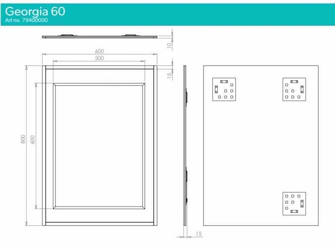 HIB Georgia 600 Decorative Bathroom Mirror - 600mm - Stylish & Functional 8 HIB Georgia 600 Decorative Bathroom Mirror - 600mm - Stylish & Functional - Image 6