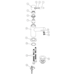 Idegem Basin Mixer with Click-Clack Waste - Modern Bathroom Tap 6 Idegem Basin Mixer with Click-Clack Waste - Modern Bathroom Tap -Bathroom Sales Shop idgem basin mixer parts