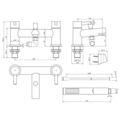 Idegem Bath/Shower Mixer Tap with Wall Bracket - Chrome Finish -Bathroom Sales Shop idgem bath shower mixer tech