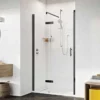 Roman Innov8 Matt Black Hinged Shower Door 1200mm with In-Line Panel - Perfect for Alcove Fitting 2 Roman Innov8 Matt Black Hinged Shower Door 1200mm with In-Line Panel - Perfect for Alcove Fitting -Bathroom Sales Shop innov8 alcove hinged door with in line panel matt black 1