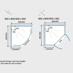Kinedo Kineprime 800 X 800mm Glass Sliding Quadrant Shower Enclosure - Modern & Durable -Bathroom Sales Shop kinedo kineprime tech1